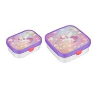 Mepal Boîtes à déjeuner Bento petites et grandes campus | Ensemble de boîtes à déjeuner pour enfants | Avec compartiments et fourchettes Bento étanches | Boîtes à repas | 750 ml + 1250 ml | Licorne