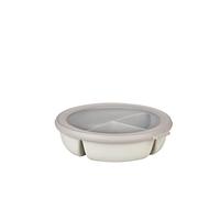 Mepal - Bol bento Cirqula 3 cases multi-usage rond - Boîte de conservation hermétique - Conserver un repas séparé - Meal prep containers & boîtes alimentaires - Nordic white