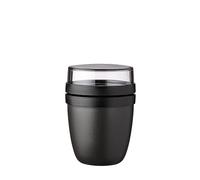 Mepal bol muesli a emporter - Mini - Pratique comme Pot de Yaourt et de Muesli - Compartiments Séparés - Convient au Congélateur, au Micro-ondes et au Lave-vaisselle - 300 ml + 120 - Nordic black