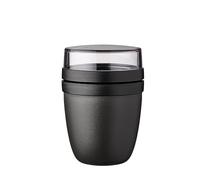 Mepal bol muesli a emporter - Pratique comme Pot de Yaourt et de Muesli - Compartiments Séparés - Convient au Congélateur, au Micro-ondes et au Lave-vaisselle - 500 ml + 200 - Nordic black