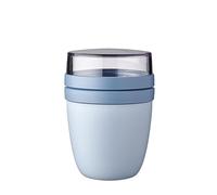 Mepal bol muesli a emporter - Pratique comme Pot de Yaourt et de Muesli - Compartiments Séparés - Convient au Congélateur, au Micro-ondes et au Lave-vaisselle - 500 ml + 200 - Nordic blue