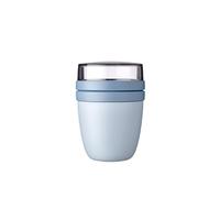 Mepal bol muesli a emporter - Pratique comme Pot de Yaourt et de Muesli - Compartiments Séparés - Convient au Congélateur, au Micro-ondes et au Lave-vaisselle - 500 ml + 200 - Nordic blue