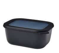 Mepal - Bol Multi-Usage rectangulaire Cirqula - Nordic Black - capacité 1500 ML - Couvercle Amovible - incassable - étanche - Stockage au congélateur, Stockage à Froid - Passe au Lave-Vaisselle
