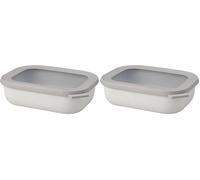 Mepal - Bol Multifonction Rectangulaire - Boîte Conservation Alimentaire avec Couvercle - Convient comme Boîte de Hermétique pour le Réfrigérateur, Micro-ondes & Congélateur - 1000 ml - Nordic white
