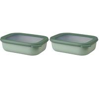 Mepal - Bol Multifonction Rectangulaire - Boîte Conservation Alimentaire avec Couvercle - Convient comme Boîte de Hermétique pour le Réfrigérateur, Micro-ondes & Congélateur - 1000 ml - Nordic sage