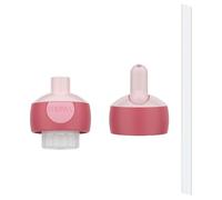 Mepal Campus Kit de bouchons pop-up et flip-up de rechange pour bouteille isotherme et bouteille d'eau avec joint d'étanchéité et paille, PP/silicone, rose vif