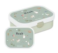 Mepal Campus Little Dutch - Boîte à déjeuner Bento personnalisée avec nom pour enfants - Insert à bento et fourchette - Fermeture à clip - Sans BPA et passe au lave-vaisselle - 750 ml - Little Farm
