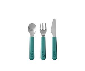 Mepal - Couverts enfant 3 pièces Mepal Mio - Ustensiles de table pour bébé - Ensemble de couverts - À partir de 12 mois - Couteau, fourchette et cuillère inclus - Set de 3 - Deep turquoise