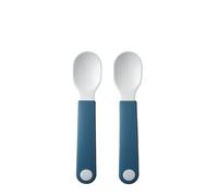 Mepal - Cuillère d'apprentissage pour bébé Mepal Mio - Cuillère d'entraînement pour bébé - Cuillère pour l'autonomie alimentaire - Lavable au lave-vaisselle et sans BPA - Set de 2 - Deep blue