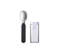 Mepal - Cuillère Pliante Ellipse - Cuillère Réutilisable à Emporter - Cuillère Pliable pour Pot de Yaourt - Couverts de Voyage - Etui de Rangement Inclus - Acier Inoxydable - Nordic black