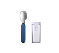 Mepal - Cuillère Pliante Ellipse - Cuillère Réutilisable à Emporter - Cuillère Pliable pour Pot de Yaourt - Couverts de Voyage - Etui de Rangement Inclus - Acier Inoxydable - Nordic Denim