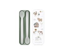 Mepal - Cuillère pour bébé Mio - Cuillère d'alimentation pour nourrisson à long manche - cuillère pour diversification alimentaire - Ustensiles pour bébé - Sans BPA - Set de 2 - Little Farm