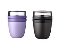 Mepal Ellipse - Lot de 2 boîtes à lunch - Noir