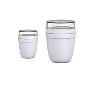 Mepal Ellipse Lot de 2 pots à déjeuner, gobelet pratique pour céréales, yaourt, à emporter, va au congélateur, au micro-ondes et au lave-vaisselle,300 et 500 ml, gris (Limited Edition Cool Grey)