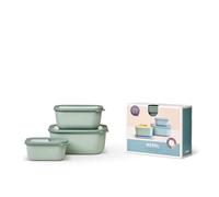 Mepal - Ensemble de 3 bols multifonctions Cirqula Rectangulaire - Boîtes de Hermétique avec Couvercle - Convient pour le Réfrigérateur, Micro-ondes & Congélateur - 750, 1500, 3000 ml - Nordic Sage