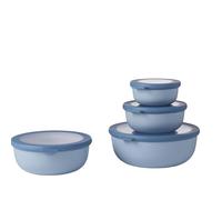 Mepal - Ensemble de 4 Bols Multifonctions Cirqula Rond - Boîtes Conservation Alimentaire avec Couvercle - Convient pour le Réfrigérateur, Micro & Congélateur - 350, 750, 1250, 2250 ml - Nordic Blue,