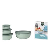 Mepal - Ensemble de 4 Bols Multifonctions Cirqula Rond - Boîtes Conservation Alimentaire avec Couvercle - Convient pour le Réfrigérateur, Micro & Congélateur - 350, 750, 1250, 2250 ml - Nordic sage