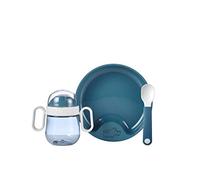 Mepal - Ensemble de vaisselle pour bébé 3 pièces Mio - Comprend une tasse à bec étanche, et une assiette et une cuillère d'entraînement - Va au lave-vaisselle et sans BPA - Deep blue