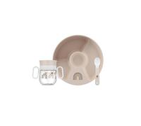 Mepal - Ensemble de vaisselle pour bébé 3 pièces Mio - Comprend une tasse à bec étanche, et une assiette et une cuillère d'entraînement - Va au lave-vaisselle et sans BPA - Sunshine & Rainbow
