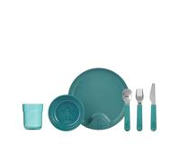 Mepal - Ensemble de vaisselle pour enfant 6 pièces Mepal Mio - Vaisselle pour tout-petit - Inclut couverts, verre, assiette et bol - Compatible lave-vaisselle et sans BPA - Deep turuoise
