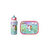 Mepal - Set Déjeuner Campus - Set de Déjeuner pour Enfants avec Bouteille de Boisson Pop-up et Panier-repas - Set de Déjeuner pour L'école - BPA-free - 400 ml + 750 ml - Unicorn