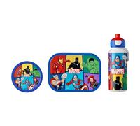 Mepal - Ensemble repas pour enfants avec gourde pop-up, boîte à lunch et boîte à fruits - Kit de pause pour l'école ou les déplacements - Passe au lave-vaisselle et sans BPA - Motif Avengers