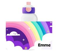 Mepal - Gourde Pop-up Campus Arc-en-ciel personnalisée - Gourde étanche pour l’école - Bouteille réutilisable pour enfant - Sans BPA, passe au lave-vaisselle - 400 ml - Violet