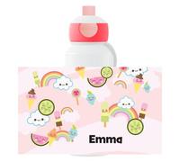 Mepal - Gourde Pop-up Campus Arc-en-ciel personnalisée - Gourde étanche pour l’école - Bouteille réutilisable pour enfant - Sans BPA, passe au lave-vaisselle - 400 ml - Doux Arc-en-ciel