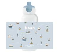 Mepal - Gourde Pop-up Campus Little Dutch personnalisée - Gourde étanche pour l’école - Bouteille réutilisable pour enfant - Sans BPA, passe au lave-vaisselle - 400 ml - Sailors Bay