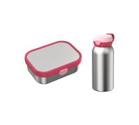 Mepal - Kit de pause Campus en acier inoxydable - Ensemble pour enfants avec gourde avec couvercle à rabat et boîte à déjeuner - Kit de déjeuner pour l'école ou les déplacements - Passe au