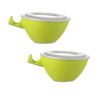 Mepal Loomm ESS Lot de 2 bols en porcelaine et plastique Vert citron
