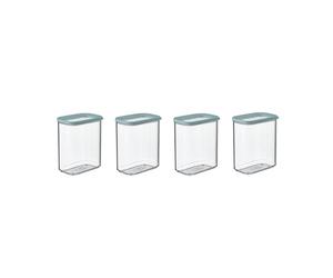 Mepal Lot de 4 boîtes de conservation avec couvercle - Récipients alimentaires rectangulaires - Organisateur de cuisine en plastique - Récipients de conservation hermétiques - 4 x 1500 ml - Vert