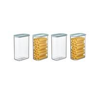 Mepal Lot de 4 boîtes de conservation avec couvercles - Récipients alimentaires rectangulaires - Organisateur de cuisine en plastique - Récipients de conservation hermétiques - 4 x 2000 ml - Nordic