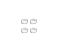 Mepal Lot de 4 boîtes de conservation Modula - Boîtes de rangement avec couvercle - Organisateur de cuisine et boîtes de rangement - Empilables et hermétiques - 4 x 175 ml - Blanc