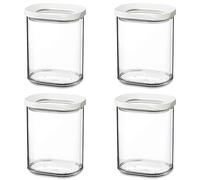 Mepal Modula Lot de 4 boîtes de conservation en plastique - Transparent/Blanc - 375 ml
