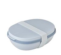 Mepal - Panier-Repas Ellipse Duo - Boite Repas pour Adultes et Boîte à Salade à Emporter - Pratique pour un Déjeuner Sain - Idéale pour les Sandwichs & les Salades - 825 ml + 600 ml - Nordic blue