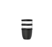 Mepal - Pot à Déjeuner XL Ellipse - Pot à Yaourt et Muesli - Espace pour les Snacks et Garnitures - Convient au Congélateur, au Micro-ondes et au Lave-vaisselle - 500 + 200 + 200 ml - Nordic black