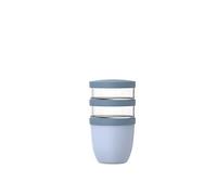 Mepal - Pot à Déjeuner XL Ellipse - Pot à Yaourt et Muesli - Espace pour les Snacks et Garnitures - Convient au Congélateur, au Micro-ondes et au Lave-vaisselle - 500 + 200 + 200 ml - Nordic blue