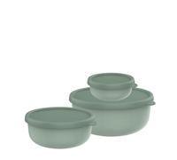 Mepal - Set 3 récipients pour micro-ondes Lumina - Boîte hermétique alimentaire avec couvercle pour frigo, congélateur, four vapeur, Nordic sage
