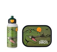 Mepal - Set Déjeuner Campus - Set de Déjeuner pour Enfants avec Bouteille de Boisson Pop-up et Panier-repas - Set de Déjeuner pour L'école - BPA-free - 400 ml + 750 ml - Dino