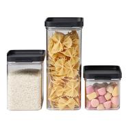 Mepal - Set boîtes de conservation Omnia 3 pièces - Noir - Capacité 700 ml, 1100 ml en 2000 ml - boîte alimentaire pratique - boîtes de rangement pour les placards et étagères de cuisine