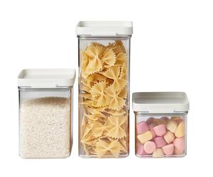 Mepal - Set boîtes de Conservation Omnia 3 pièces - Nordic White - Capacité 700 ML, 1100 ML en 2000 ML - boîte Alimentaire Pratique - boîtes de Rangement pour Les placards et étagères de Cuisine