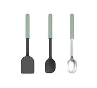 Mepal - Set Cuisine 3-pièces (spatule + cuillère cuisine + cuillère service) Chef it - Pour les Ustensiles Antiadhésifs - Résistant à la Chaleur - Ustensiles de Cuisine - Nordic sage