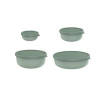 Mepal - Set de 4 ustensiles Lumina pour micro-ondes - Boîtes de conservation avec couvercle pour réfrigérateur, congélateur, cuiseur vapeur et micro-ondes - Boîte de rangement - 4,5 l - Sage nordique