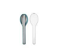Mepal - Set de couverts 3 pièces Ellipse - Nordic green - couverts à emporter - composé d’un couteau, d’une fourchette et d’une cuillère - emballés dans un étui - couverts réutilisables