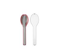 Mepal - Set de Couverts 3 Pièces Ellipse - Set de Couverts à Emporter - Composé d'un Couteau, d'une Fourchette et d'une Cuillère - Avec Étui de Voyage - Acier Inoxydable - Nordic Pink