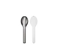 Mepal - Set de Couverts 3 Pièces Ellipse - Set de Couverts à Emporter - Composé d'un Couteau, d'une Fourchette et d'une Cuillère - Avec Étui de Voyage - Acier Inoxydable - Nordic Black