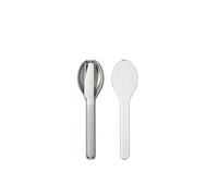 Mepal - Set de Couverts 3 Pièces Ellipse - Set de Couverts à Emporter - Composé d'un Couteau, d'une Fourchette et d'une Cuillère - Avec Étui de Voyage - Acier Inoxydable - Nordic Sage