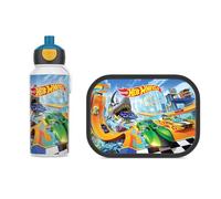 Mepal - Set de pause campus pour enfants avec gourde pop-up et boîte à lunch - Ensemble repas pour l'école ou les déplacements - Passe au lave-vaisselle - 400 + 750 ml - Hot Wheels