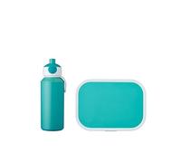 Mepal - Set Déjeuner Campus - Set de Déjeuner pour Enfants avec Bouteille de Boisson Pop-up et Panier-repas - Set de Déjeuner pour L'école - BPA-free - 400 ml + 750 ml - Turquoise
